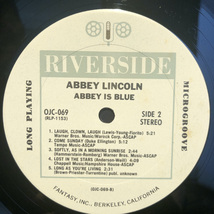 ABBEY IS BLUE / ABBEY LINCOLN LP OJC・RIVERSIDE_画像5