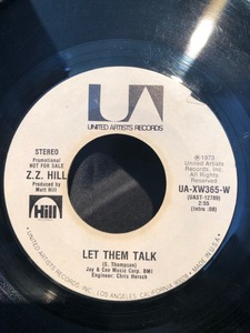 Z.Z. Hill / Let Them Talk 7inch United Artists Records