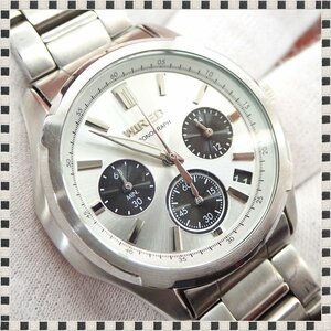 セイコー ワイアード WIRED クロノグラフ VK63-K013 クォーツ シルバー デイト 41mm メンズ 腕時計 SEIKO