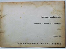 VW 1200/1300/1500 SEDAN-Convertibl Instruction Manual 英語版_画像2