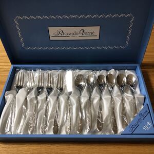 ☆未使用 自宅保管 Riccardo Verne ITALY リカルドベルネ カトラリー 12点 スプーン フォーク バターナイフ シュガースプーン☆