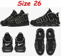 NIKE Air More Uptempo Black White 26cm US8 国内正規 ナイキ エア モア アップテンポ 黒白 ブラック ホワイト dunk sb JORDAN force 1_画像1