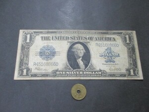 美品　アメリカ　1923年　ブルーシール　銀兌換券　大型1ドル　P-342(1)
