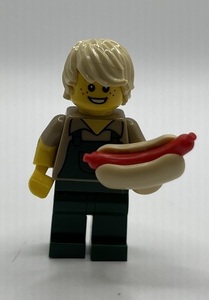 即決 新品　未使用　レゴ ＬＥＧＯ　ミニフィグ　ホットドッグショップの男性　男の人　ミニフィギュア　オーバーオール