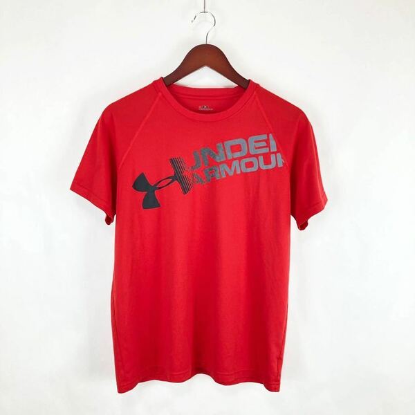 UNDER ARMOUR アンダーアーマー メンズ 半袖 Tシャツ トップス ロゴ 薄手 レッド 赤色 Mサイズ スポーツ トレーニング アウトドア ウェア