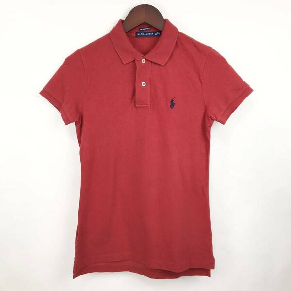 RALPH LAUREN ラルフローレン THE SKINNY POLO スキニー ポロ レディース 半袖 ポロシャツ ロゴ ポニー レッド 赤色 S ゴルフ golf