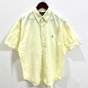 大きいサイズ Ralph Lauren ラルフローレン メンズ 半袖 シャツ イエロー 黄色 Lサイズ ゴルフ golf スポーツ ウェア ロゴ 刺繍 コットン