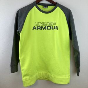 ジュニアサイズ UNDER ARMOUR アンダーアーマー ストーム 160相当 長袖 ブラック イエロー YXLサイズ スポーツ 黒 黄色 厚手 冬 ロゴ