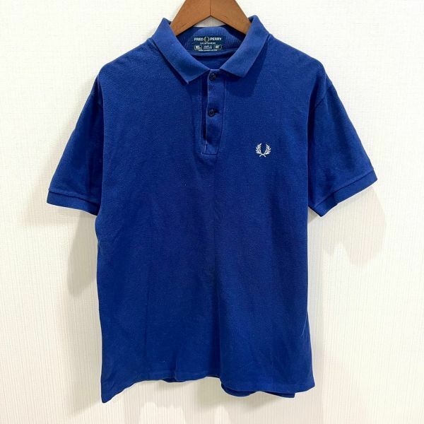 FRED PERRY フレッドペリー メンズ 半袖 ポロシャツ ネイビー 紺色 40 102cm Mサイズ 相当 ゴルフ golf スポーツ ウェア ロゴ 刺繍