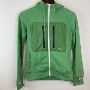 OAKLEY オークリー トップス パーカー フーディー フルジップ 上着 長袖 グリーン 緑色 スポーツ Sサイズ相当 ゴルフ ウェア ロゴ ポケット