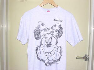 90s USA製 Sherry's ミニーマウス Tシャツ 杢グレー vintage old ディズニー Minnie ミッキー