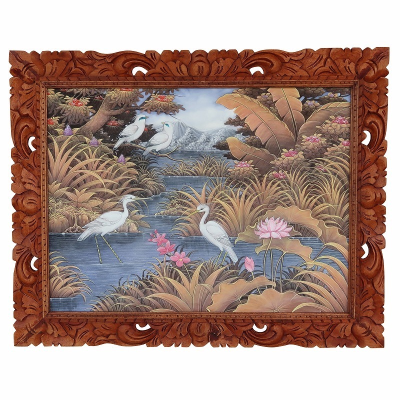 大型絵画 蓮の絵 バリ島ウブド cutacut.com