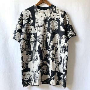90s EDWARDS TEEZ? Marilyn Monroe フルプリント Tシャツ L USA製 ビンテージ 90年代 マリリンモンロー オーバープリント オリジナルの画像2