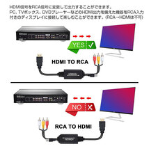 【 HDMI to RCA / AV 】 コンポジット 変換ケーブル 変換 アダプター アナログ 1080P USB給電 HDMI入力 RC_画像3