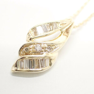 E588 ジュエリーマキ K18 ダイヤ 0.3ct ネックレス 3.7ｇ