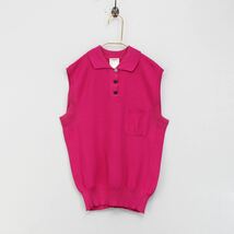 CHANEL 01P COCO MARC NO SLEEVE SILK100% POLO SHIRT MADE IN ITALY/シャネルココマークノースリーブシルク100%ポロシャツ_画像4