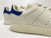 美品!! 2018製 adidas アディダス B37899 STAN SMITH スタンスミス チョークホワイト ロイヤルブルー 白青 23.5cm US 5.5 天然皮革 正規品_画像7