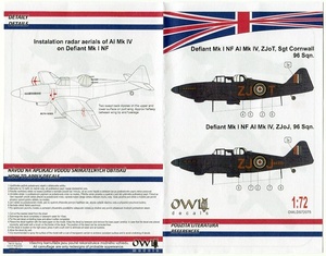 1/72 オウルデカール　B.P. デファイアント Mk.ⅠNF 夜間戦闘機 (4)