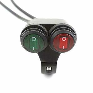 HANSWD ヘッドライトフォグスポットライトON/OFFスイッチ 防水 12V 22ｍｍハンドルバーオートバイ用 赤色インジケータライト