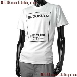 半袖Tシャツ クルーネック Ｔシャツ ロゴ プリント モノクロ モード カレッジ 白 M 送料込 クリックポスト