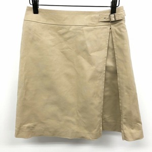 KUMIKYOKU Kumikyoku [W59~63/H87~91] lady's A line skirt lining attaching plain rear fastener knee height cotton × polyurethane beige 