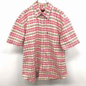 Levi's RED TAB リーバイス レッドタブ XL メンズ 男性 オックスフォードシャツ チェック 半袖 胸ポケット 綿100% ピンク×緑×薄黄×薄紫