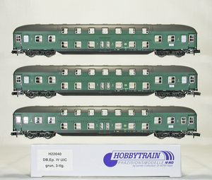 HOBBYTRAIN #H22040 ＤＢ（旧西ドイツ国鉄）　ＤＢｙｌ ４７１～４７３型客車 ２６ｍ級２階建 Ep.４ （クロムグリーン）