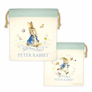 ピーターラビット 巾着（リース ホワイト） PR-KI002 4996740595110 Peter Rabbit キャラクター グッズ メール便OK トーシンパック