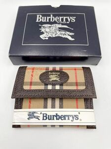 バーバリー　ロンドン　コインケース ダークブラウン×チェック　未使用品　メンズ　レディース　二つ折り財布　BURBERRY