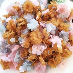 リボン 花 レース フラワー デコ ヘアゴム ヘアピン 花冠 材料 デコパーツ 半製品 ハンドメイド フラワーモチーフ ビーズ 手芸 手芸材料