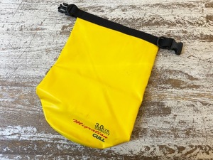 防水バッグ☆GULL/ガル 3.0LTR. CAPACITY ドラム型 イエロー ダイビング サーフィン ポーチ 中古☆