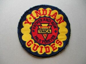 YMCA Y・INDIAN GUIDESワッペン刺繍/アドベンチャーガイド キャンプ キリスト教青年会インディアン ガイドCAMP釣り自然アウトドア V160