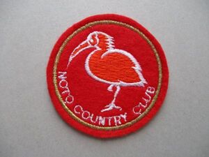 能登カントリークラブNOTO COUNTRY CLUBワッペン/天然記念物トキ石川NCC刺繍アップリケGOLFビンテージGCパッチ昭和レトロ紋章ゴルフ V161