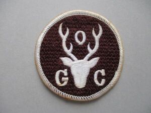 OGC GOLF CLUBワッペン/ハンター狩猟シカしか鹿カントリークラブ横振り刺繍アップリケGOLFビンテージGCパッチ昭和レトロ紋章ゴルフ V161