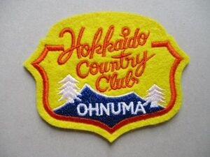 北海道カントリークラブHOKKAIDO COUNTRY CLUBワッペン/横振り刺繍アップリケ雪山GOLFビンテージGCパッチ昭和レトロ紋章ゴルフ V162