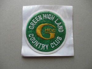 グリーンハイランドカントリー倶楽部GREEN HIGH LAND COUNTRY CLUBワッペン/三重GHCC刺繍アップリケGOLFビンテージGCクラブ紋章ゴルフV164