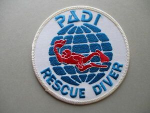 パディPADI 『RESCUE DIVER』スキューバダイビング ライセンス刺繍ワッペン/レスキューREDスクーバ自然ダイビング海パッチ アップリケ V165