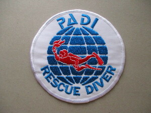 パディPADI 『RESCUE DIVER』スキューバダイビング ライセンス刺繍ワッペン/レスキューREDスクーバ自然ダイビング海パッチ アップリケV165