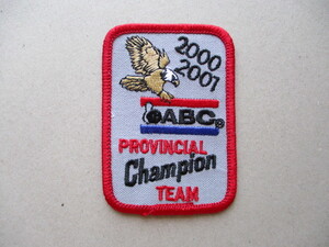 80s ABCリーグ『PROVINCIAL Champion TEAM 2000-2001』ボウリング刺繍ワッペン/ボーリング米国ビンテージUSAアメリカbowling V168