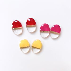 ハンドメイド ピアス イヤリング パーツ レジン ニュアンス カボション