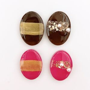 ハンドメイド ピアス イヤリング パーツ レジン ニュアンス カボション