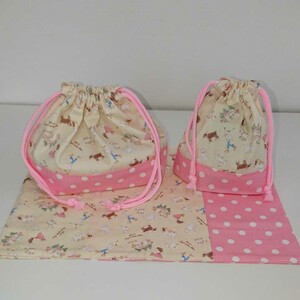*アルプスの少女ハイジ*お弁当袋、コップ袋、ランチマット 3点セット ハンドメイド 入園 入学 新学期 幼稚園 保育園 小学生