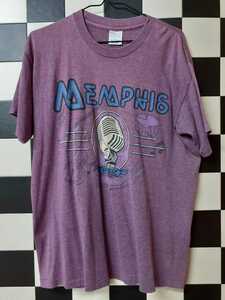 アメリカン古着ロックンロールスタイルビンテージUS製MEMPHISガイコツマイクロゴTシャツ