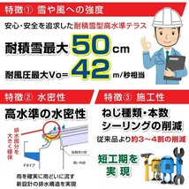 テラス囲いR屋根タイプ 間口2.5間4550ｍｍ×出幅3尺870ｍｍ 正面側面ガラス窓付き ノーマルサッシ プラデッキ床仕様 国内 送料無料_画像4