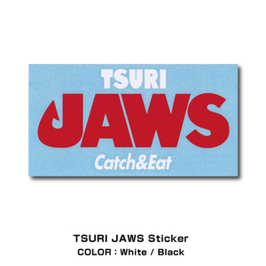 Catch&Eat【TSURI JAWS ステッカー】釣り/フィッシング/釣り女子/釣りガール/ヒラメ/シーバス/ブリ/マゴチ