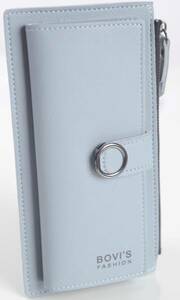 (069) original leather purse . card-case ....... go in . long wallet rhinoceros f card inserting thin type smartphone inserting using .. man and woman use ( Sky blue )