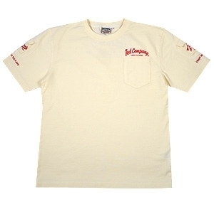 テッドマン/3ポケットTシャツ/白×赤/S/tdss-470/エフ商会/カミナリモータース