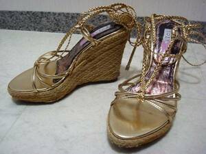 ●●● One Использование перевода ICI Ichi Espadrille Sandal Heal Gold Gold Gold.