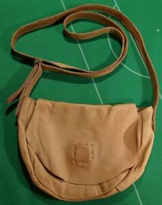 * can miKanmiwoshudo processing original leather shoulder bag rubber pochette Camel beautiful goods!!!*