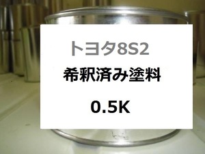 ◆ トヨタ8S2　塗料　ブルーマイカM　プリウス　希釈済　カラーナンバー　カラーコード　8S2